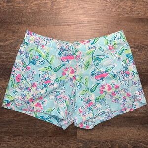 Lilly Pulitzer Ocean View Pull On Shorts Women’s Size XS Pink/Blue/Green